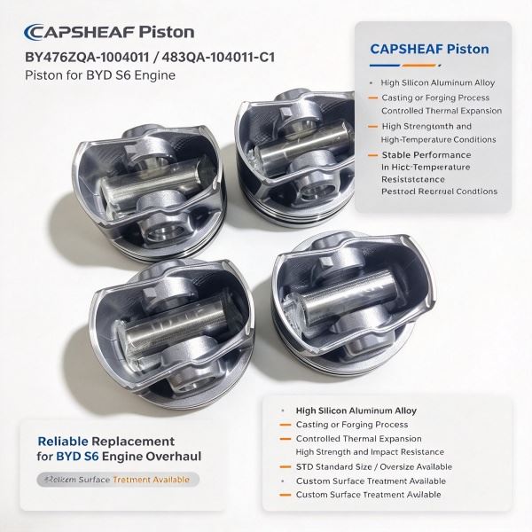 CAPSHEAF Piston BYD476ZQA-1004011 483QA-1004011-C1 For BYD S6