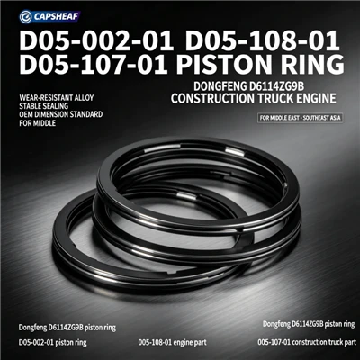 D05-002-01 D05-108-01 D05-107-01 Piston Ring For Dongfeng D6114ZG9B Construction Truck Engine Components